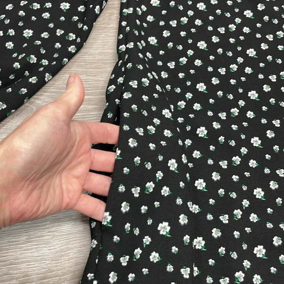 NWOT H&M Long Sleeve Black Floral Print Tunic Shift Dress Pockets 12 - Picture 11 of 14